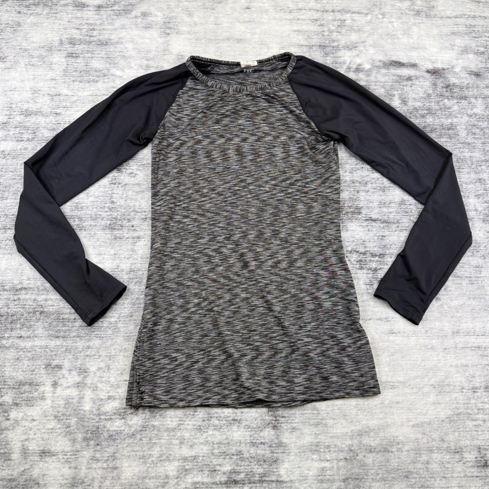 TYR Kids Rash Guard Long Sleeve Swim Shirt Space Dye Black Gray‎ Size M 8